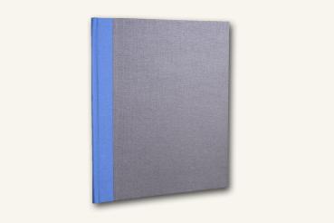 Individual sheet music folder A4 dark gray, blue linen, handmade